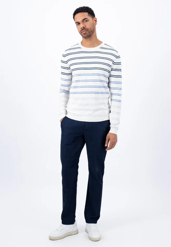 FYNCHHATTON Striped Cotton Linen Sweater Offwhitedusty Olivemidnight Men Sweater FYNCHHATTON Striped Cotton Linen Sweater Offwhitedusty Olivemidnight Men Sweater