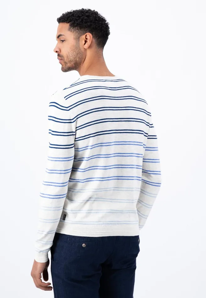 FYNCHHATTON Striped Cotton Linen Sweater Offwhitedusty Olivemidnight Men Sweater FYNCHHATTON Striped Cotton Linen Sweater Offwhitedusty Olivemidnight Men Sweater