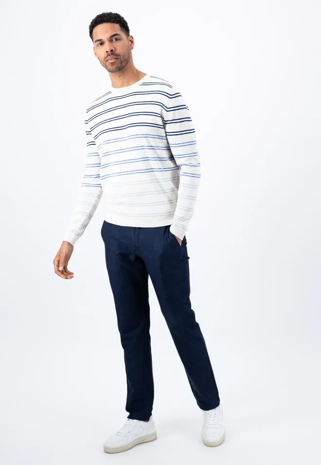 FYNCHHATTON Striped Cotton Linen Sweater Offwhitedusty Olivemidnight Men Sweater FYNCHHATTON Striped Cotton Linen Sweater Offwhitedusty Olivemidnight Men Sweater