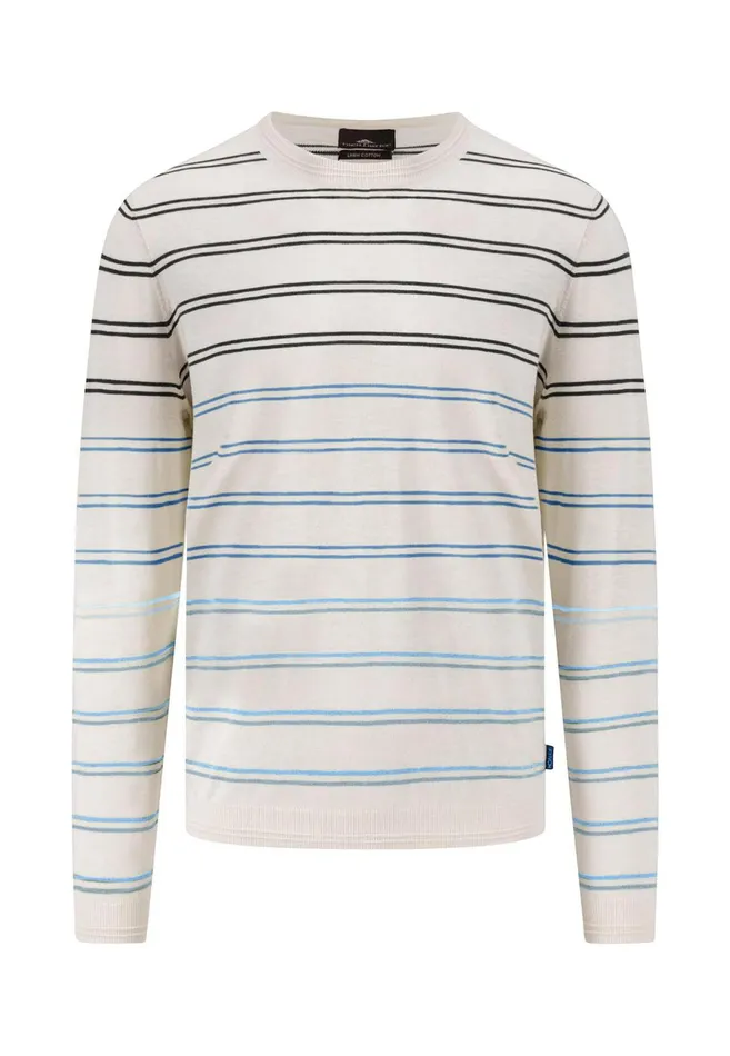 FYNCHHATTON Striped Cotton Linen Sweater Offwhitedusty Olivemidnight Men Sweater FYNCHHATTON Striped Cotton Linen Sweater Offwhitedusty Olivemidnight Men Sweater