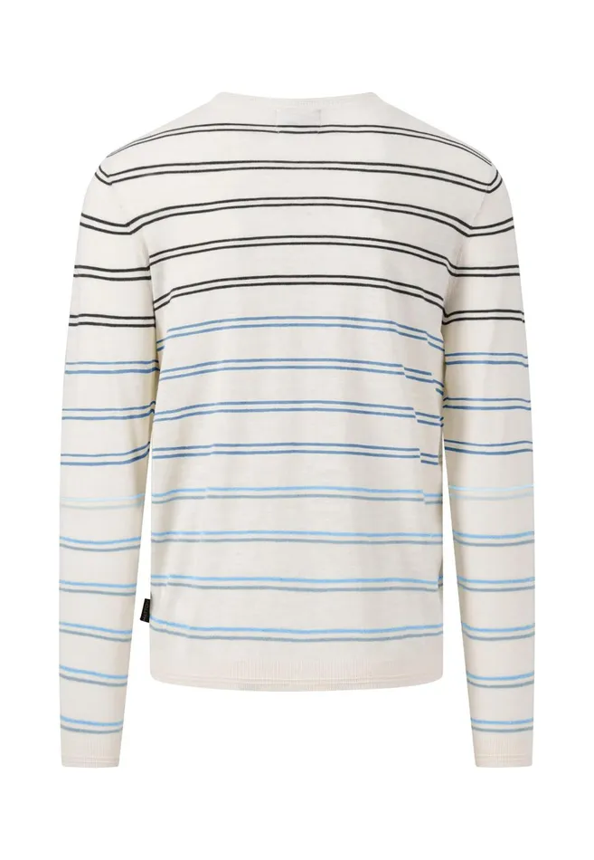 FYNCHHATTON Striped Cotton Linen Sweater Offwhitedusty Olivemidnight Men Sweater FYNCHHATTON Striped Cotton Linen Sweater Offwhitedusty Olivemidnight Men Sweater