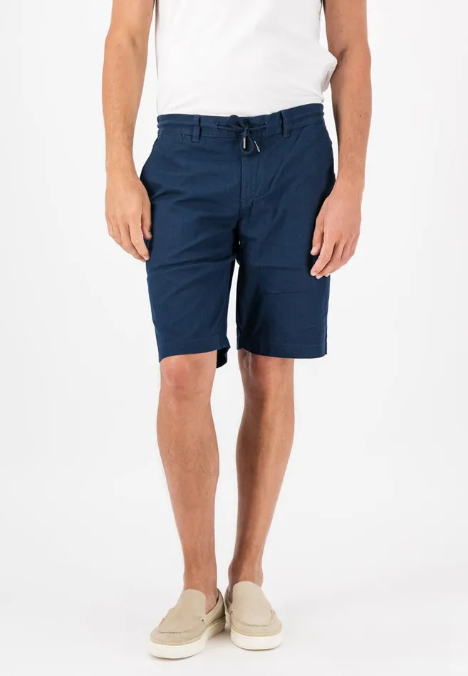 FYNCHHATTON Subtle Bermuda From Linen Mix Dark Navystonedusty Olive Men Shorts