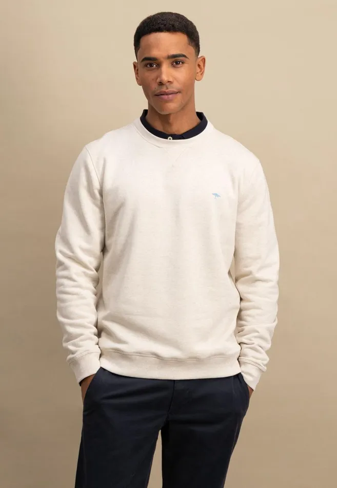 FYNCHHATTON Sweater With A Circular Neckline Poppy Rednew Offwhitenavy Men Sweater
