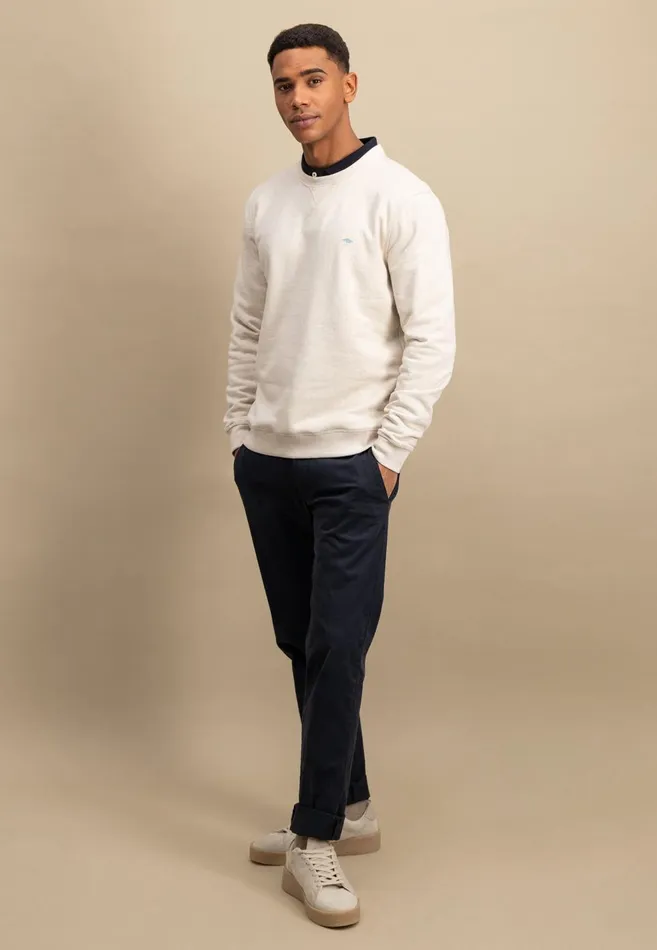 FYNCHHATTON Sweater With A Circular Neckline Poppy Rednew Offwhitenavy Men Sweater