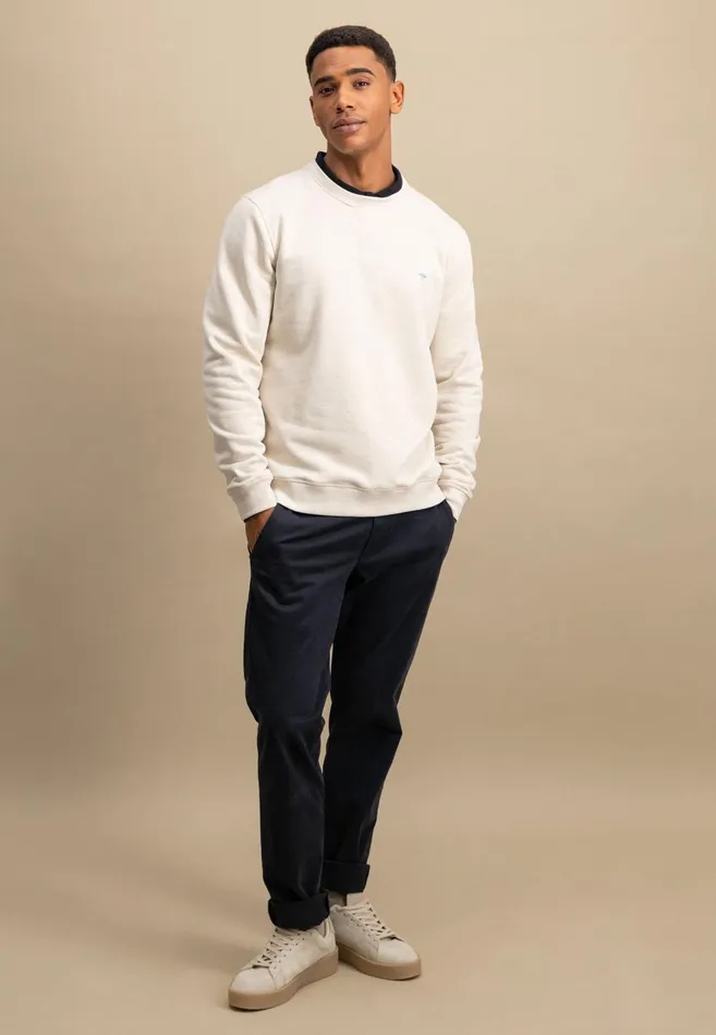 FYNCHHATTON Sweater With A Circular Neckline Poppy Rednew Offwhitenavy Men Sweater
