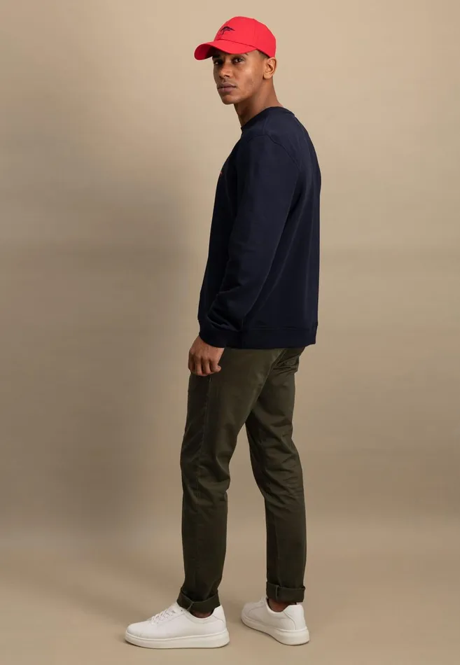 FYNCHHATTON Sweater With A Circular Neckline Poppy Rednew Offwhitenavy Men Sweater