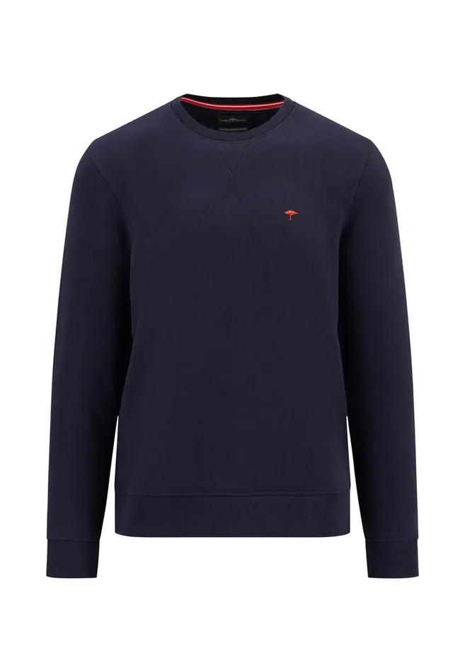 FYNCHHATTON Sweater With A Circular Neckline Poppy Rednew Offwhitenavy Men Sweater