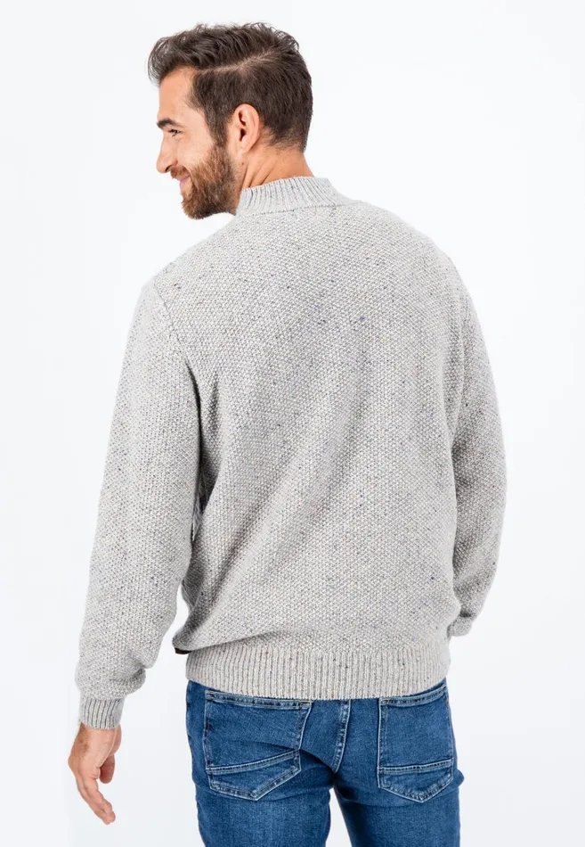 FYNCHHATTON Wollmix Sweater With A Braid Pattern Winter Whitecloud Blue Men Sweater