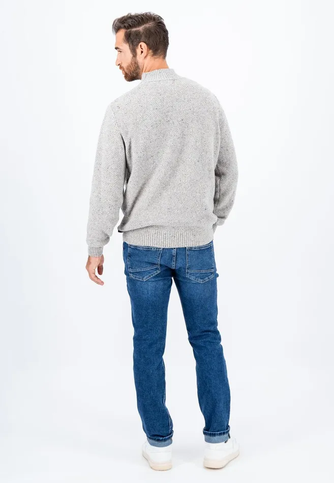 FYNCHHATTON Wollmix Sweater With A Braid Pattern Winter Whitecloud Blue Men Sweater