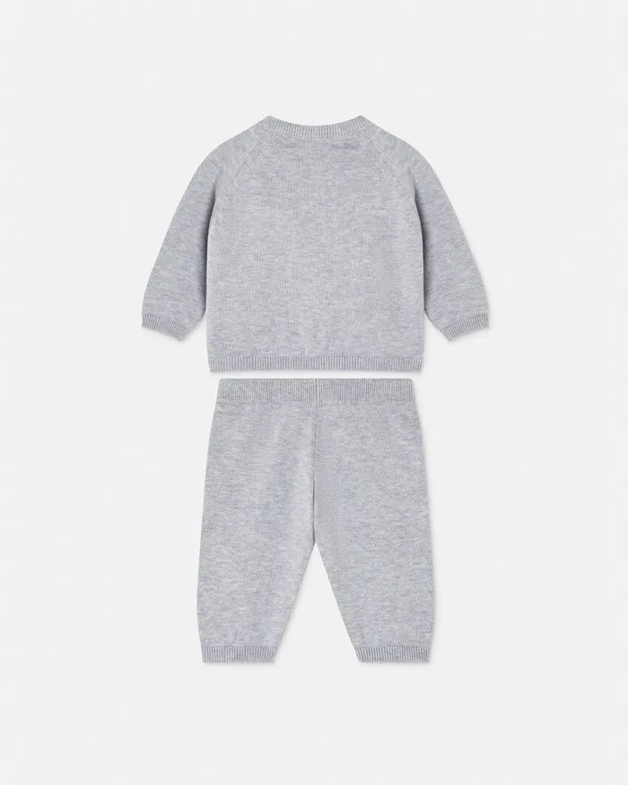 Gift Sets Kids Versace Embroidered Medusa Baby Knit Set Gray