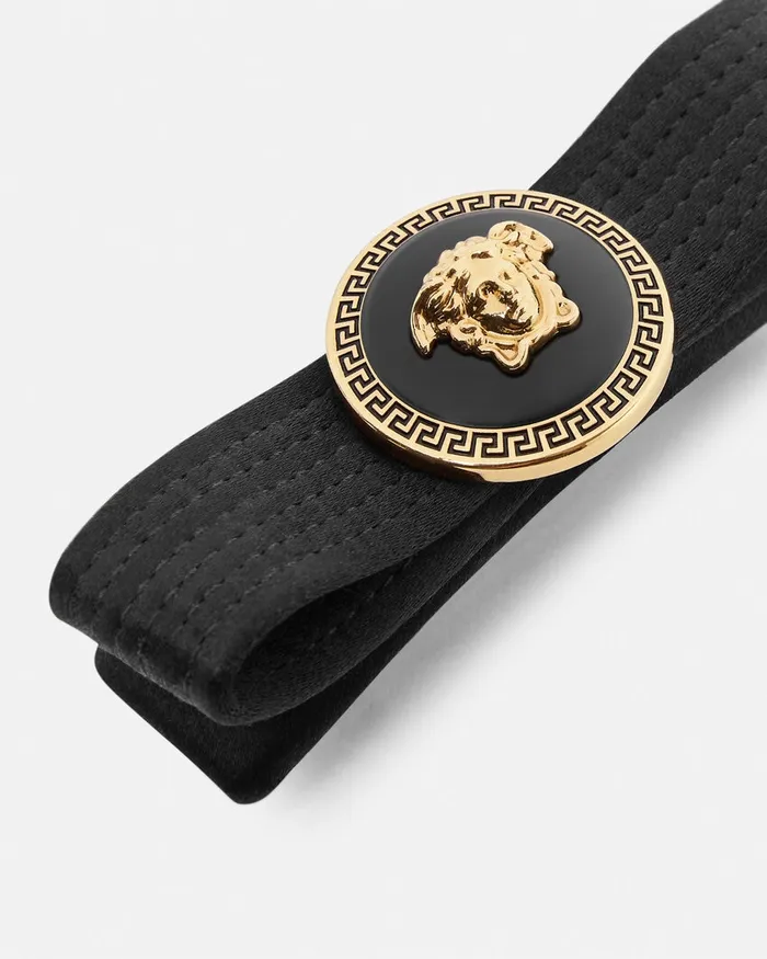 Hair Accessories Women Versace Gianni Ribbon Hair Clip Black