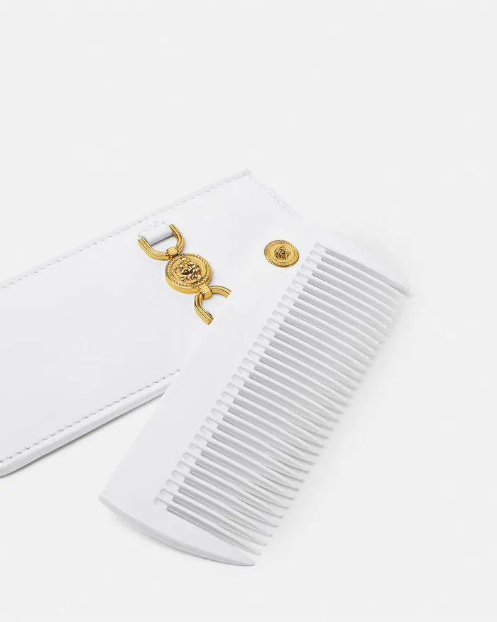 Hair Accessories Women Versace Medusa 03995 Hair Comb White