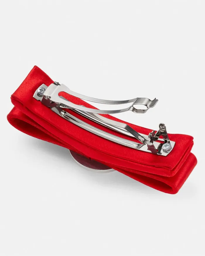 Hair Accessories Women Versace Right Gianni Ribbon Hair Clip Red