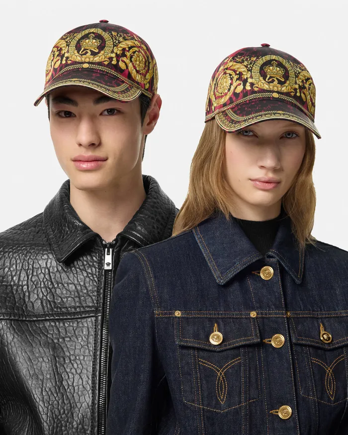 Hats and Caps WomenMen Versace Wild Barocco Baseball Cap Printred