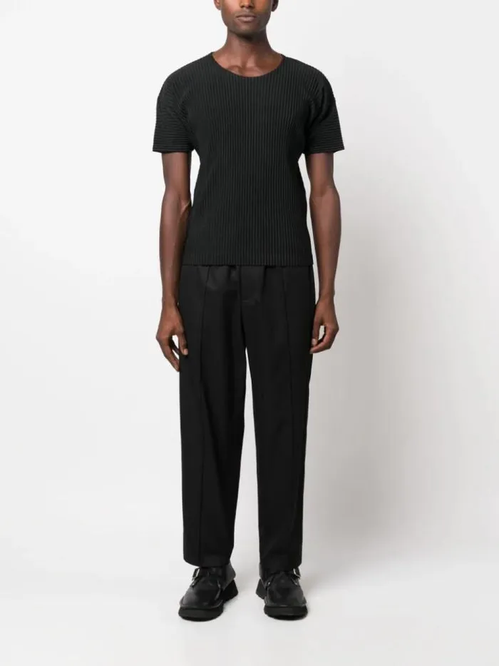 Henrik Vibskov Boutique AW23 Pleated Short Sleeve Shirt 8211 Black Men Shirts