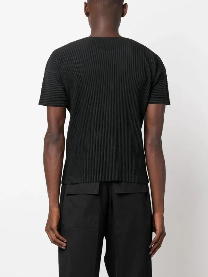 Henrik Vibskov Boutique AW23 Pleated Short Sleeve Shirt 8211 Black Men Shirts