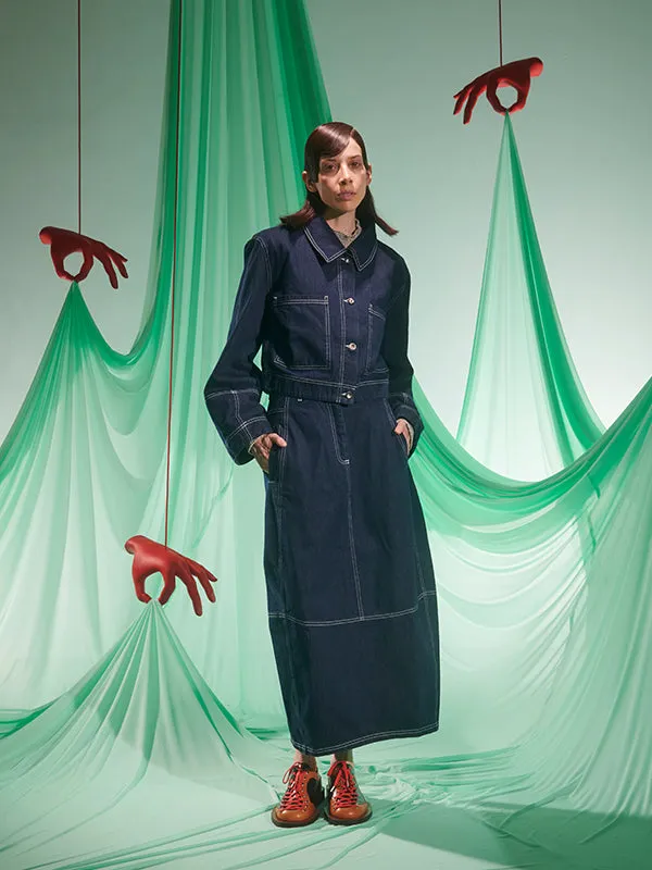 Henrik Vibskov Boutique Dusk Denim Jacket 8211 Navy Denim Women Jackets and Coats