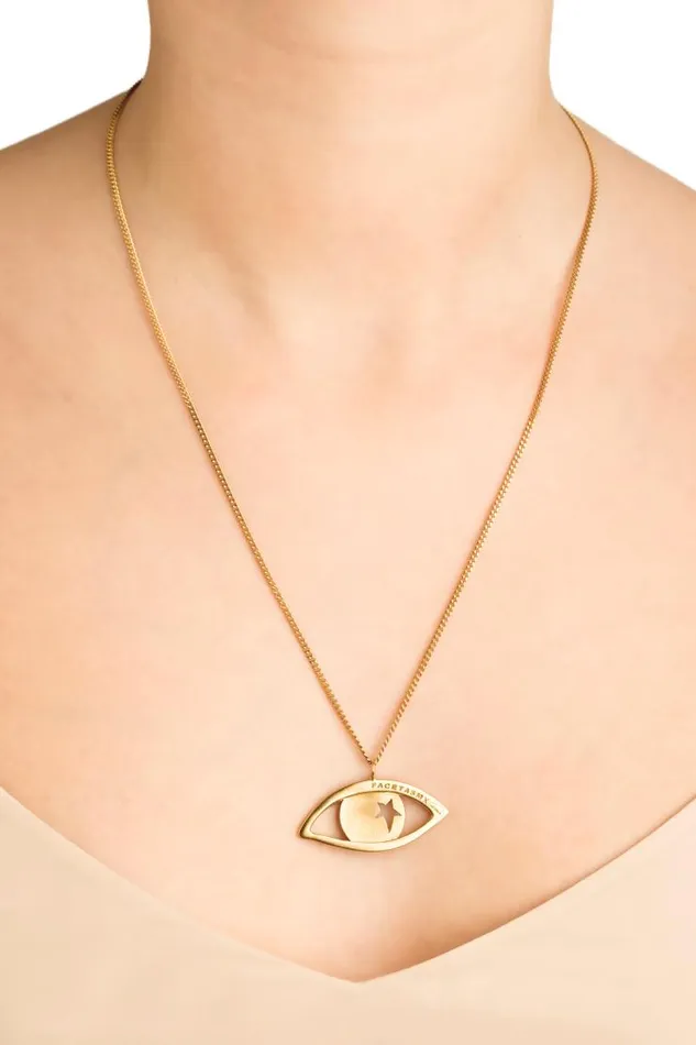 Henrik Vibskov Boutique Eye Pendant Necklace 8211 Gold Plated Women Necklaces