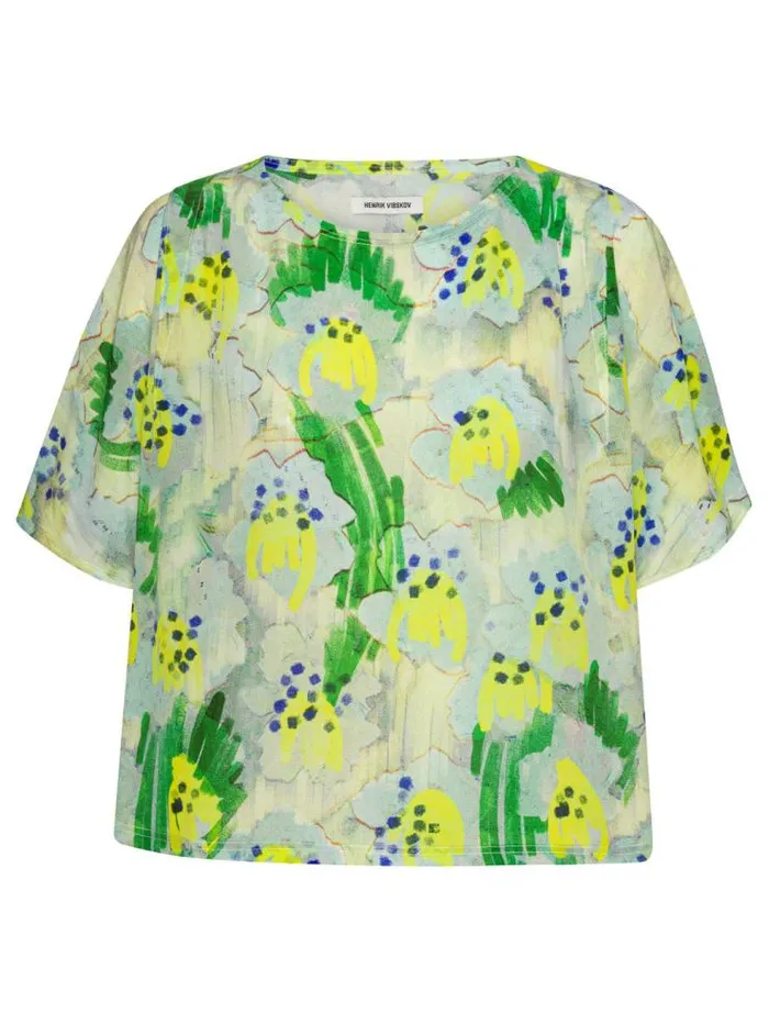 Henrik Vibskov Boutique Frown Silk Blouse 8211 Spraycan White Green Women Tops Henrik Vibskov Boutique Frown Silk Blouse 8211 Spraycan White Green Women Tops