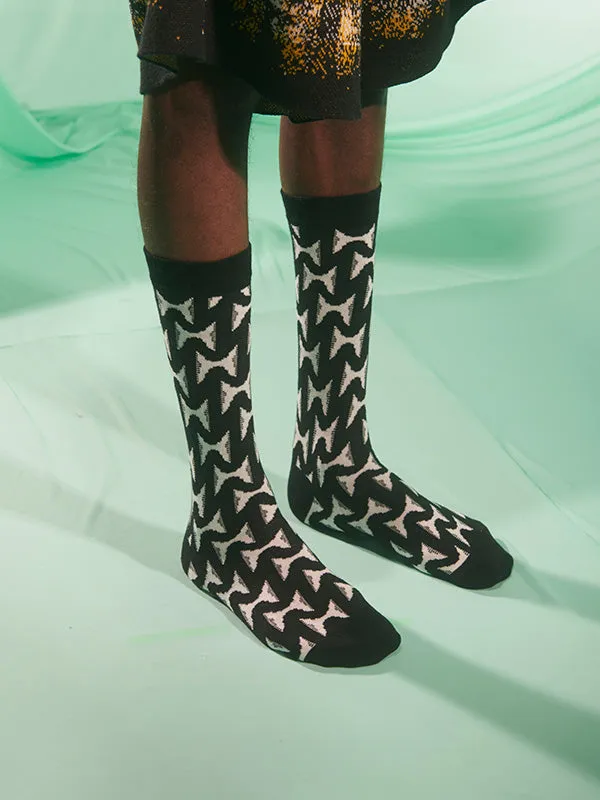 Henrik Vibskov Boutique Jazzhands Socks Homme 8211 Black White Hands Men Socks
