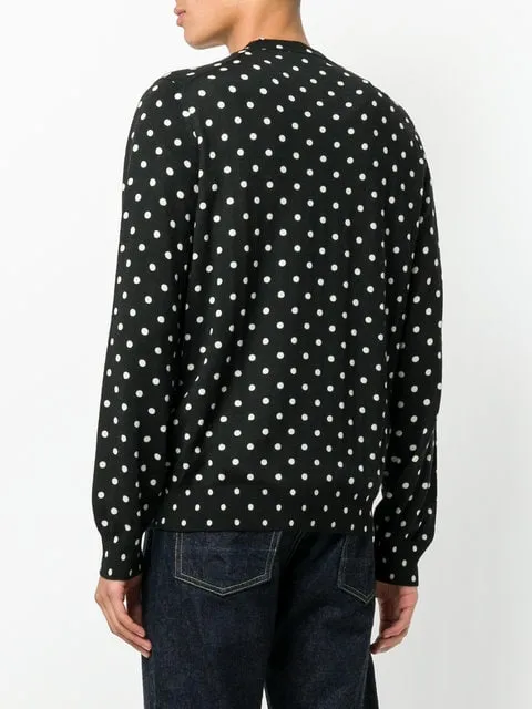Henrik Vibskov Boutique Mens VNeck Pullover Polka Dot Black Heart 8211 Black Men Knitwear