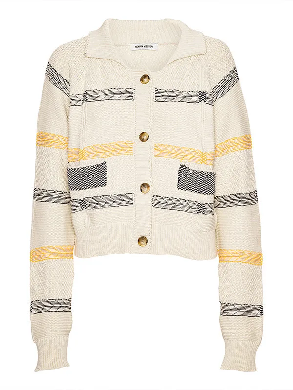 Henrik Vibskov Boutique New Stitch Cardigan 8211 Beige Mixed Black Women Knitwear Henrik Vibskov Boutique New Stitch Cardigan 8211 Beige Mixed Black Women Knitwear