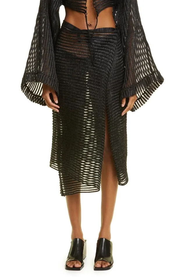 Henrik Vibskov Boutique Patricia Drape Skirt 8211 Black Women Skirts and Shorts