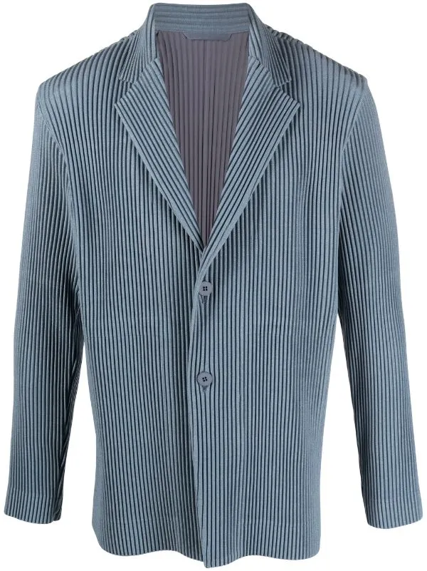 Henrik Vibskov Boutique Pleated Jacket 8211 Blue Men Suits and Blazers