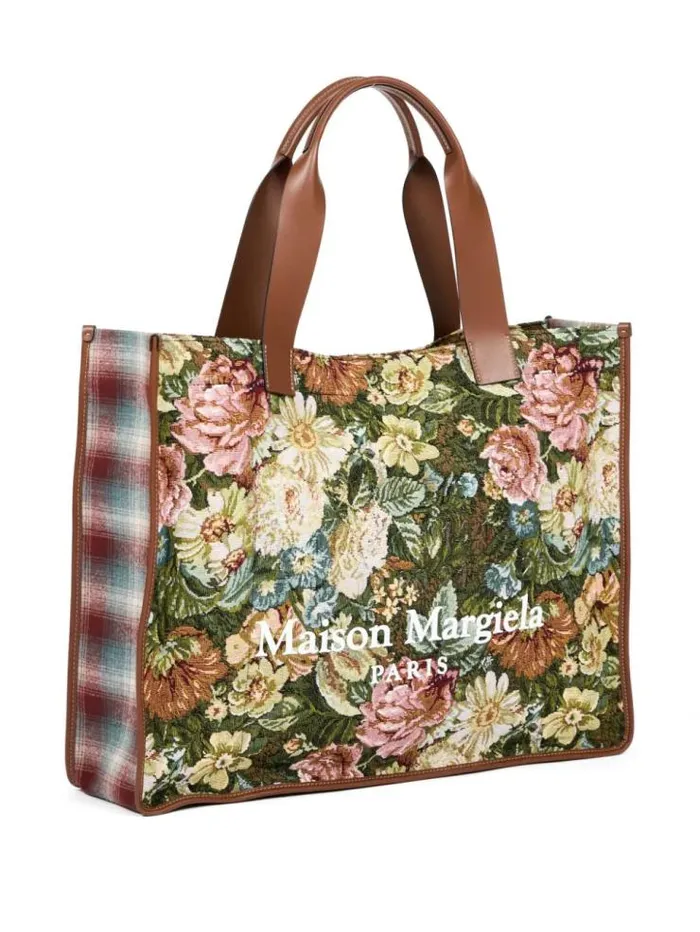 Henrik Vibskov Boutique Shopper Tote Bag 8211 Green FloralChestnut Women Handbags