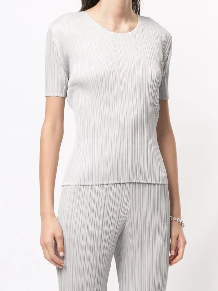 Henrik Vibskov Boutique Short Sleeve Top 8211 Light Grey Women Tops