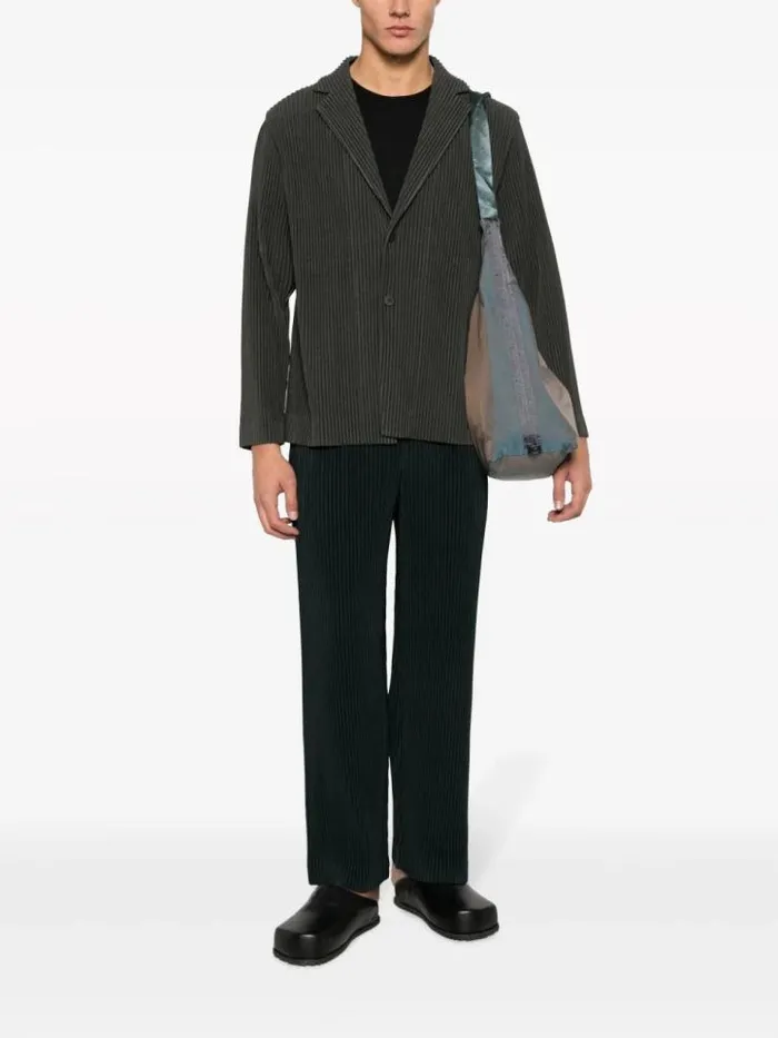 Henrik Vibskov Boutique Tailored Pleated Blazer 8211 Ebony Khaki Men Suits and Blazers