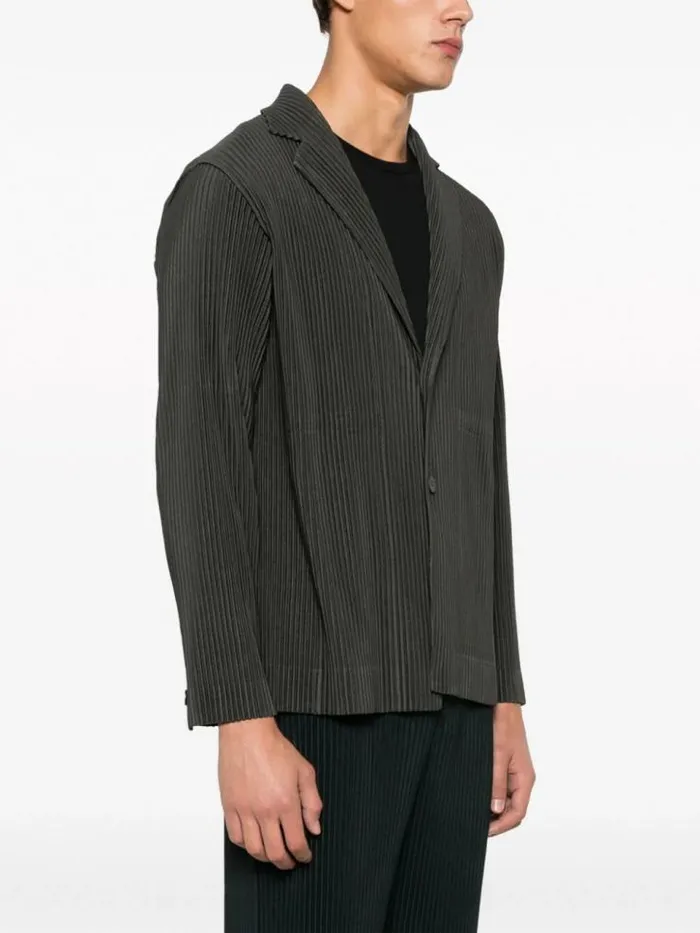 Henrik Vibskov Boutique Tailored Pleated Blazer 8211 Ebony Khaki Men Suits and Blazers
