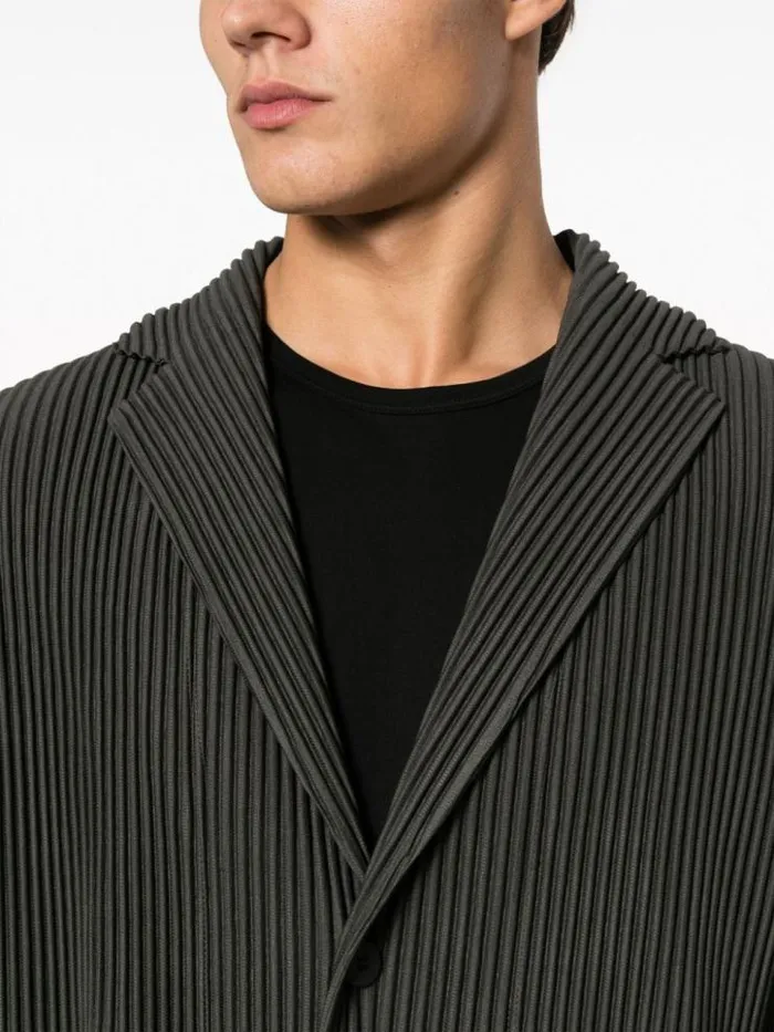 Henrik Vibskov Boutique Tailored Pleated Blazer 8211 Ebony Khaki Men Suits and Blazers
