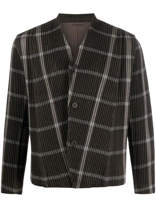 Henrik Vibskov Boutique Tweed Pleats Jacket 8211 Black Check Men Suits and Blazers Henrik Vibskov Boutique Tweed Pleats Jacket 8211 Black Check Men Suits and Blazers