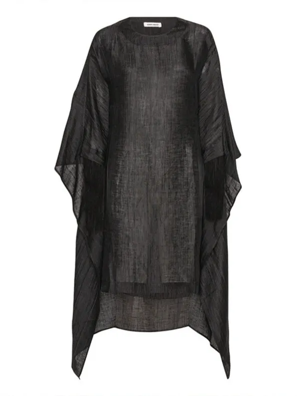 Henrik Vibskov Boutique Uncut Silk Dress 8211 Black Women Dresses