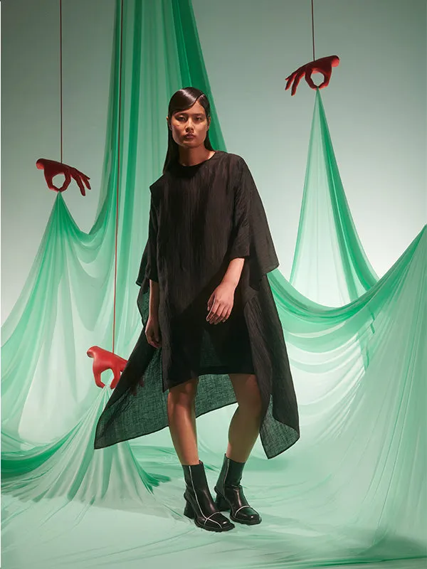 Henrik Vibskov Boutique Uncut Silk Dress 8211 Black Women Dresses
