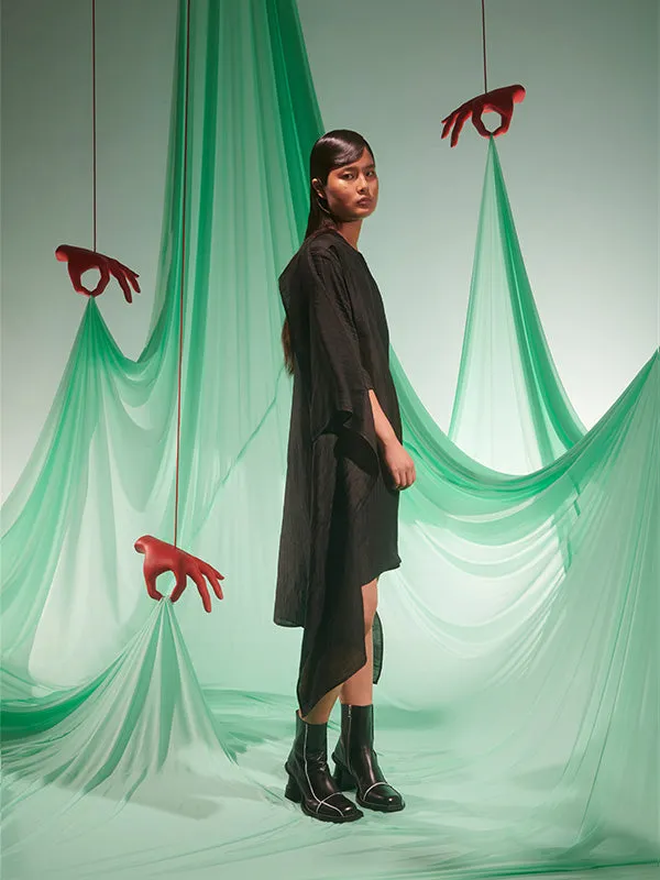 Henrik Vibskov Boutique Uncut Silk Dress 8211 Black Women Dresses