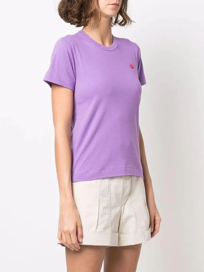 Henrik Vibskov Boutique Womens Short Sleeve T Shirt Small Red Heart 8211 Purple Women Tops