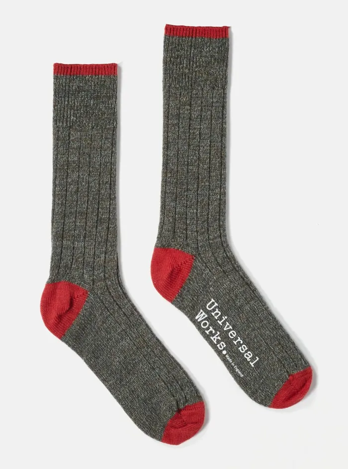 Hike Sock In Derby Wool Men Universal Works Socks