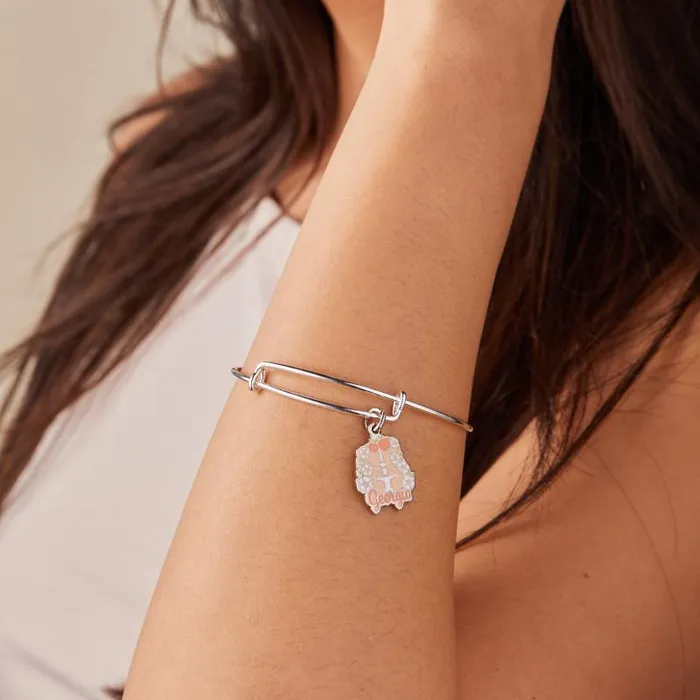 Iconic Women Alex And Ani Georgia Charm Bangle Bracelet Shiny Gold