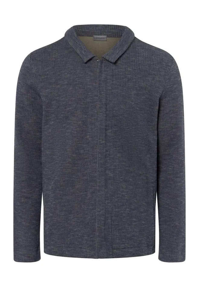 Jacket Blue Striped Melange Men HANRO Loungewear