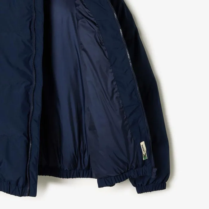 Jackets and Coats Kids Lacoste Kids039 Hooded Puffer Jacket With Crocodile Navy Blue 166