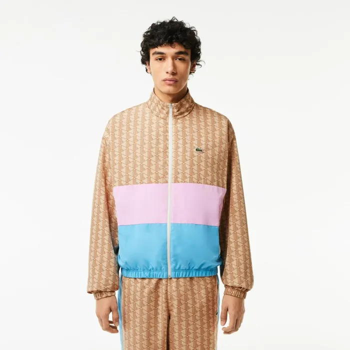 Jackets and Coats Men Lacoste Men039s Monogram Colorblock Track Jacket Beige Pink Blue Ire Jackets and Coats Men Lacoste Men039s Monogram Colorblock Track Jacket Beige Pink Blue Ire