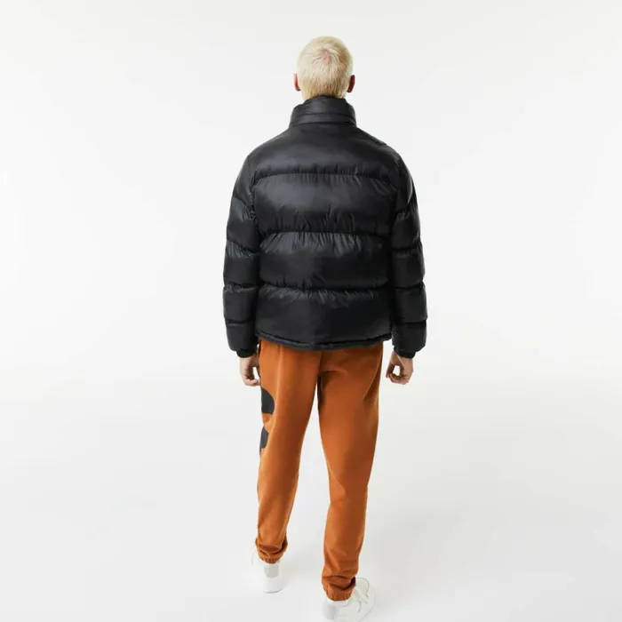 Jackets and Coats Men Lacoste Men039s Oversized Branded WaterRepellent Jacket Black C31