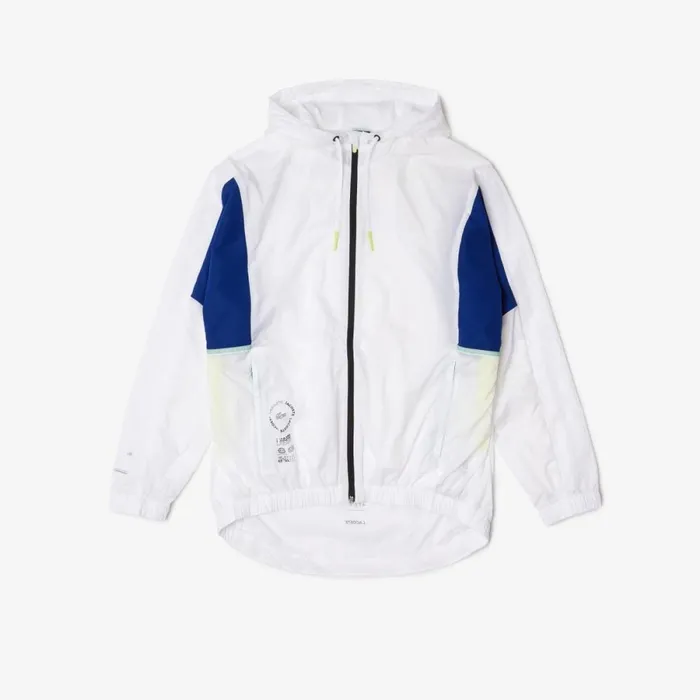 Jackets and Coats Men Lacoste Men039s SPORT Packable ZipUp Jacket White Blue Flashy Yellow Black Ght