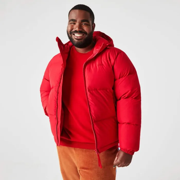 Jackets and Coats Men Lacoste Men039s WaterRepellent Puffer Jacket Red 240