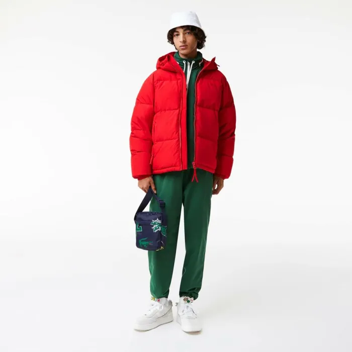 Jackets and Coats Men Lacoste Men039s WaterRepellent Puffer Jacket Red 240