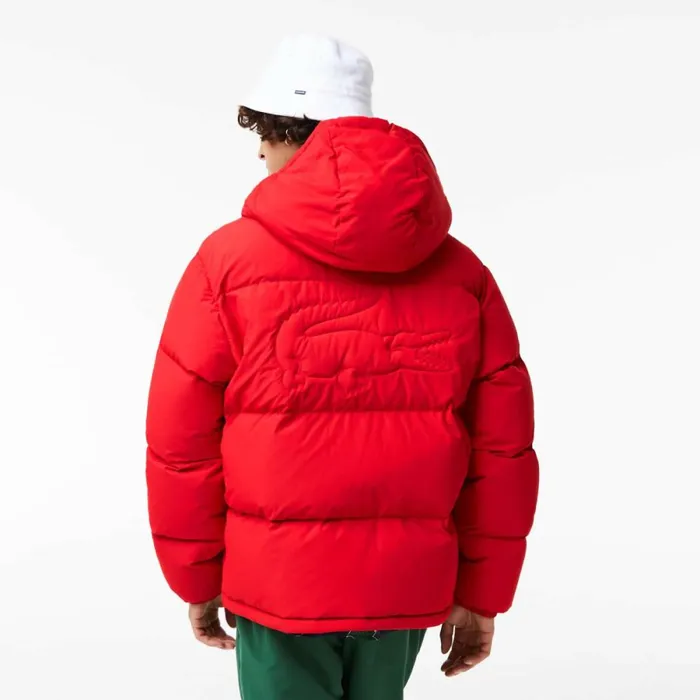 Jackets and Coats Men Lacoste Men039s WaterRepellent Puffer Jacket Red 240