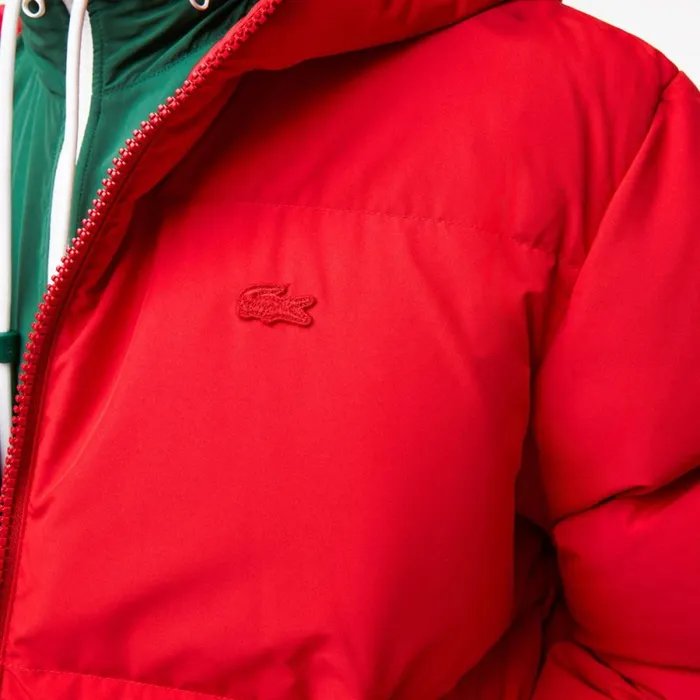 Jackets and Coats Men Lacoste Men039s WaterRepellent Puffer Jacket Red 240