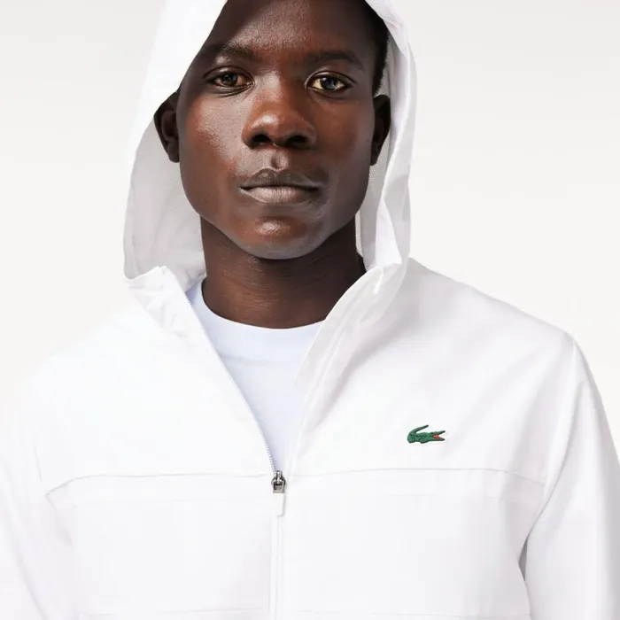 Jackets and Coats Men Lacoste Men039s Water Repellent ZipUp Tennis Jacket White Z92